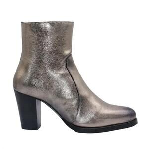 NEW ERIC MICHAEL women's liza ankle boot in gold metallic